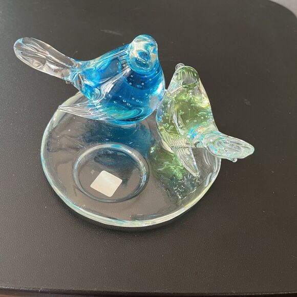 Partylite Birds of Spring Tealight Candle Holder Art Glass Bubbles Rare Retired - Picture 10 of 10